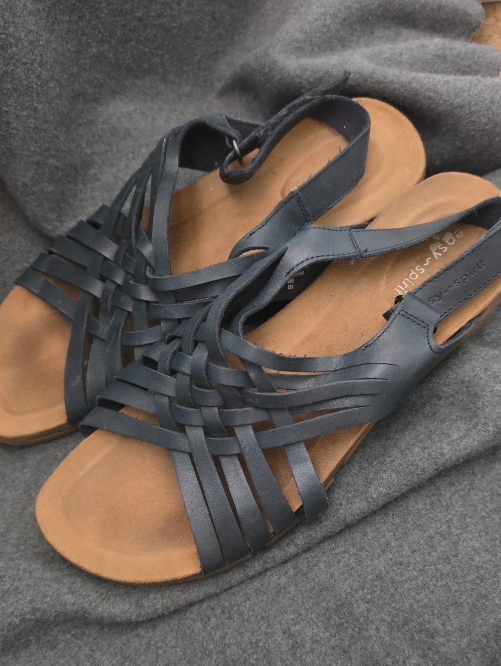 Women's Easy Spirit, Mar Sandal Semar-blk01 Blue Leather size 11